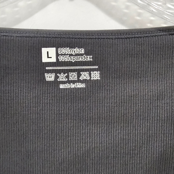 Dark Gray compression body suit Size large  snap closure. New - Picture 3 of 5